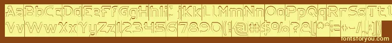 CYBERTOOTH Hollow Inverse Font – Yellow Fonts on Brown Background