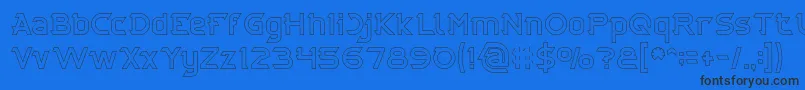 Шрифт CYBERTOOTH Hollow – чёрные шрифты на синем фоне
