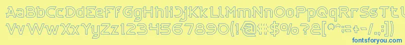 CYBERTOOTH Hollow Font – Blue Fonts on Yellow Background