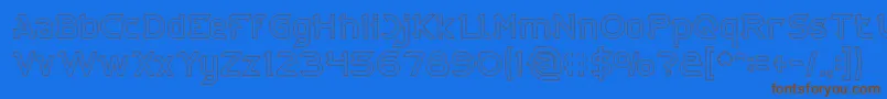 CYBERTOOTH Hollow Font – Brown Fonts on Blue Background
