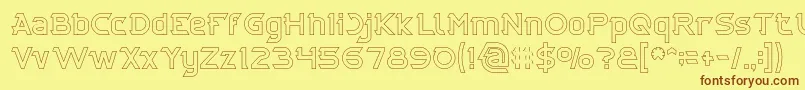 CYBERTOOTH Hollow Font – Brown Fonts on Yellow Background