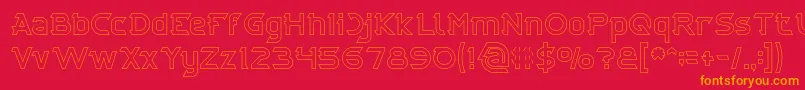fuente CYBERTOOTH Hollow – Fuentes Naranjas Sobre Fondo Rojo