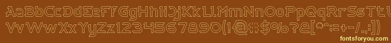 Fonte CYBERTOOTH Hollow – fontes amarelas em um fundo marrom