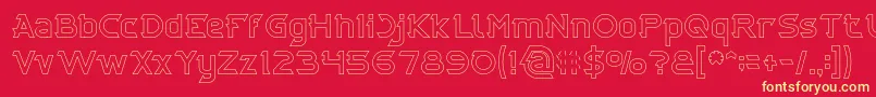 CYBERTOOTH Hollow Font – Yellow Fonts on Red Background