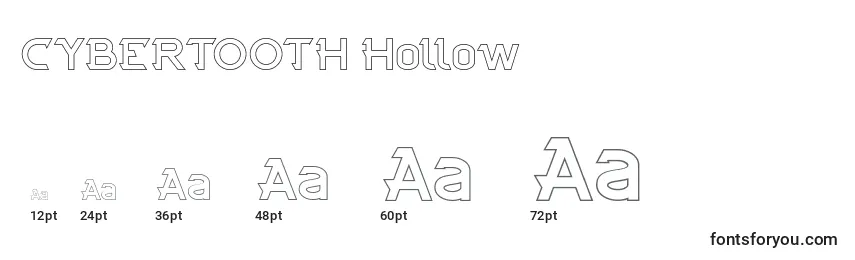 CYBERTOOTH Hollow Font Sizes