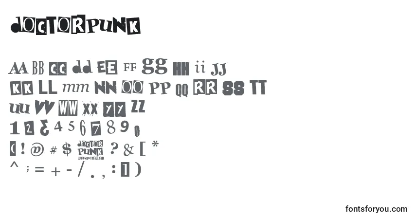 Schriftart DoctorPunk – Alphabet, Zahlen, spezielle Symbole