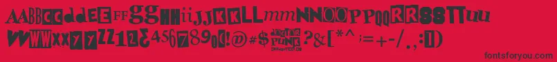 Czcionka DoctorPunk – czarne czcionki na czerwonym tle
