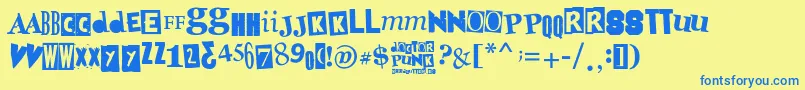 DoctorPunk Font – Blue Fonts on Yellow Background