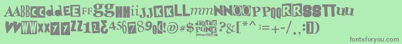 DoctorPunk Font – Gray Fonts on Green Background