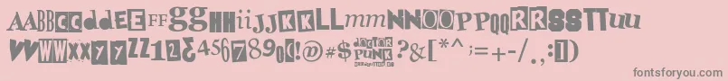 DoctorPunk-Schriftart – Graue Schriften auf rosa Hintergrund