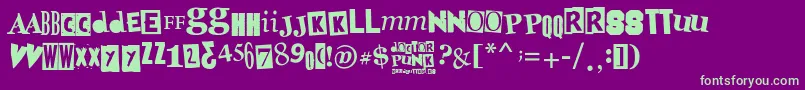 DoctorPunk Font – Green Fonts on Purple Background