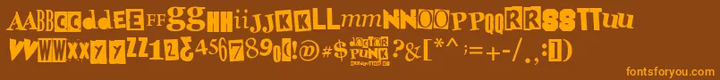 DoctorPunk Font – Orange Fonts on Brown Background