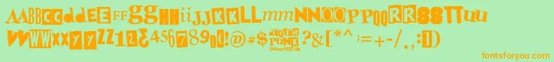 DoctorPunk Font – Orange Fonts on Green Background