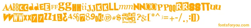 Fonte DoctorPunk – fontes laranjas em um fundo branco