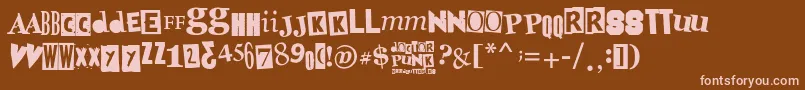 DoctorPunk Font – Pink Fonts on Brown Background