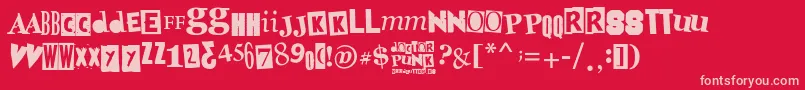 DoctorPunk-fontti – vaaleanpunaiset fontit punaisella taustalla