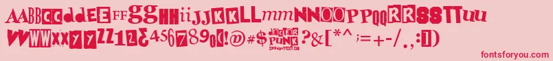 フォントDoctorPunk – ピンクの背景に赤い文字