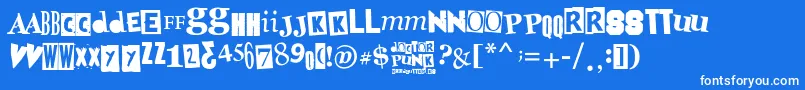 Police DoctorPunk – polices blanches sur fond bleu
