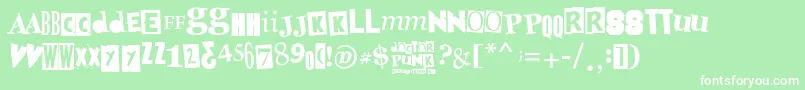 フォントDoctorPunk – 緑の背景に白い文字