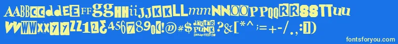 Fonte DoctorPunk – fontes amarelas em um fundo azul