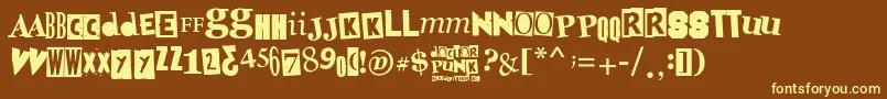 フォントDoctorPunk – 黄色のフォント、茶色の背景