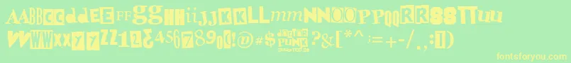DoctorPunk-fontti – keltaiset fontit vihreällä taustalla