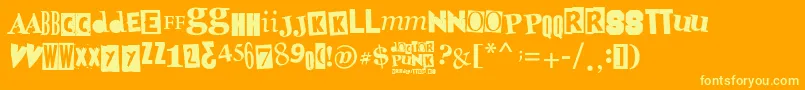 フォントDoctorPunk – オレンジの背景に黄色の文字