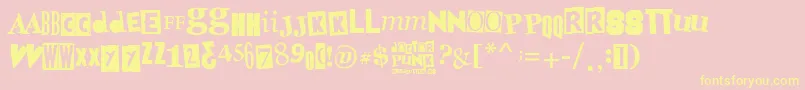 フォントDoctorPunk – 黄色のフォント、ピンクの背景