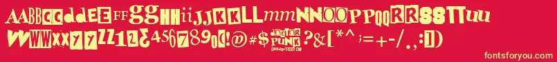 DoctorPunk Font – Yellow Fonts on Red Background