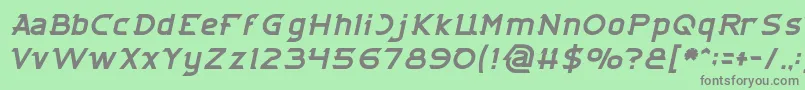 Fonte CYBERTOOTH Italic – fontes cinzas em um fundo verde