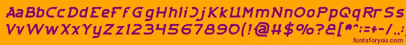 CYBERTOOTH Italic-fontti – violetit fontit oranssilla taustalla