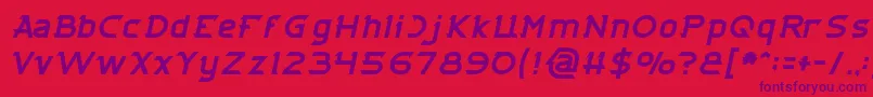 Fonte CYBERTOOTH Italic – fontes roxas em um fundo vermelho