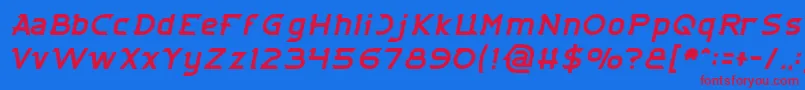 Fonte CYBERTOOTH Italic – fontes vermelhas em um fundo azul