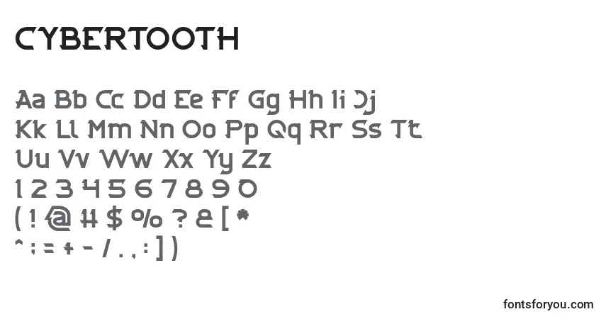 Fuente CYBERTOOTH (124372) - alfabeto, números, caracteres especiales