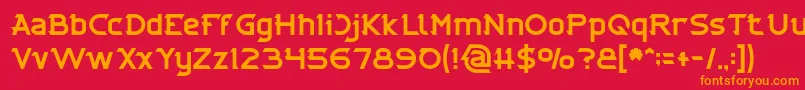 フォントCYBERTOOTH – 赤い背景にオレンジの文字