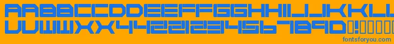 CYBORG   Font – Blue Fonts on Orange Background