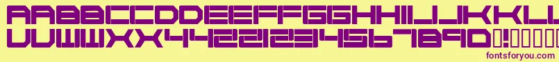 CYBORG   Font – Purple Fonts on Yellow Background