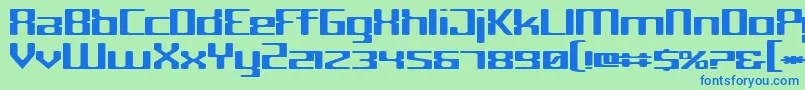 Cyborg Font – Blue Fonts on Green Background