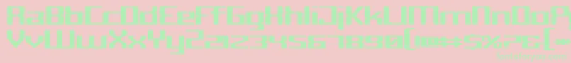 フォントCyborg – ピンクの背景に緑の文字