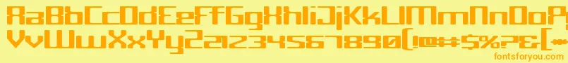 Czcionka Cyborg – pomarańczowe czcionki na żółtym tle