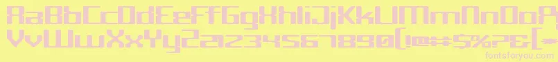 Cyborg Font – Pink Fonts on Yellow Background