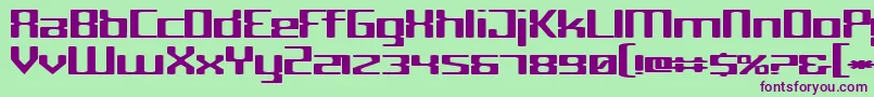 Cyborg Font – Purple Fonts on Green Background