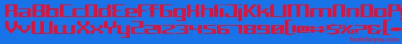 Cyborg Font – Red Fonts on Blue Background