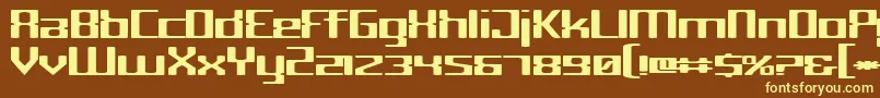 Cyborg Font – Yellow Fonts on Brown Background