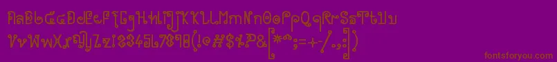 Cyclin  -Schriftart – Braune Schriften auf violettem Hintergrund