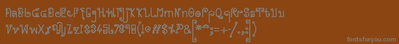Cyclin  -fontti – harmaat kirjasimet ruskealla taustalla