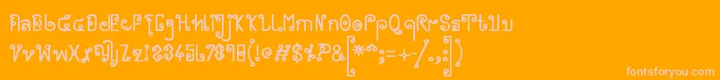 Cyclin  -Schriftart – Rosa Schriften auf orangefarbenem Hintergrund