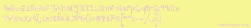 Cyclin  -fontti – vaaleanpunaiset fontit keltaisella taustalla