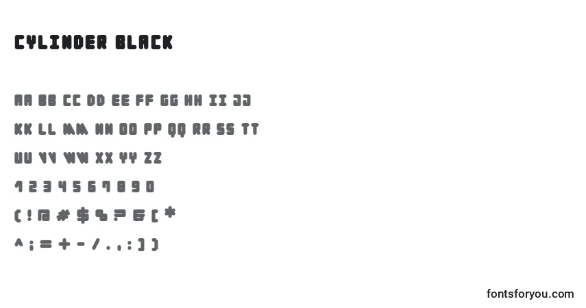 Шрифт Cylinder Black – алфавит, цифры, специальные символы