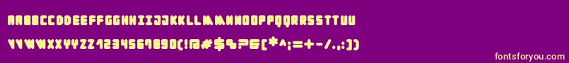 Cylinder Black-Schriftart – Gelbe Schriften auf violettem Hintergrund